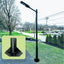 Base poste luz exterior anclaje brida metal negro