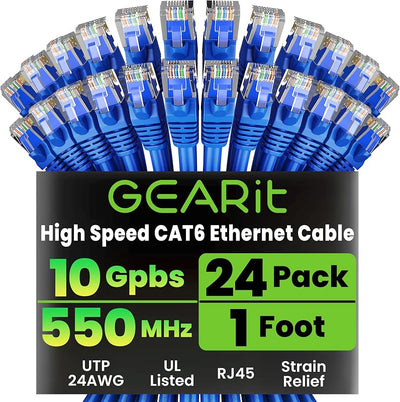 Cable Ethernet Cat6 1pie pack24 Azul