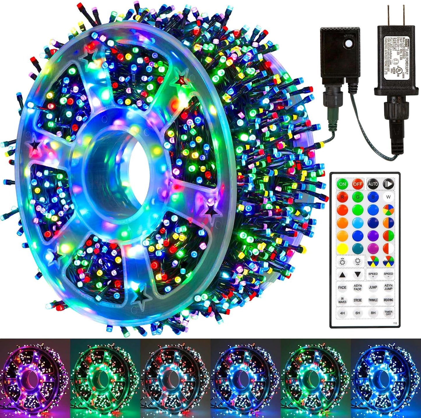 Guirnalda luces LED RGB 500 impermeables control remoto