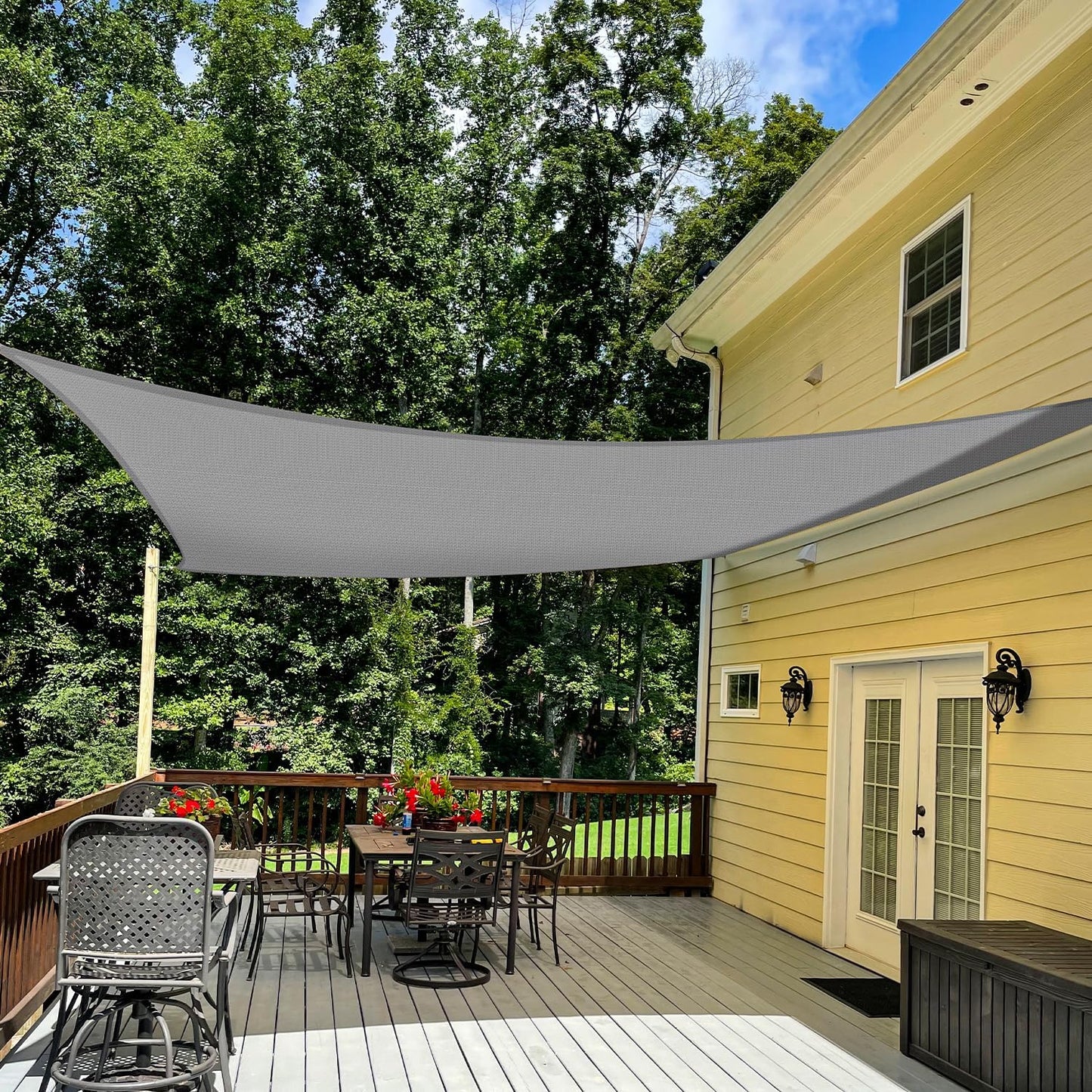 Toldo cuadrado para patio terraza 10x13ft color gris