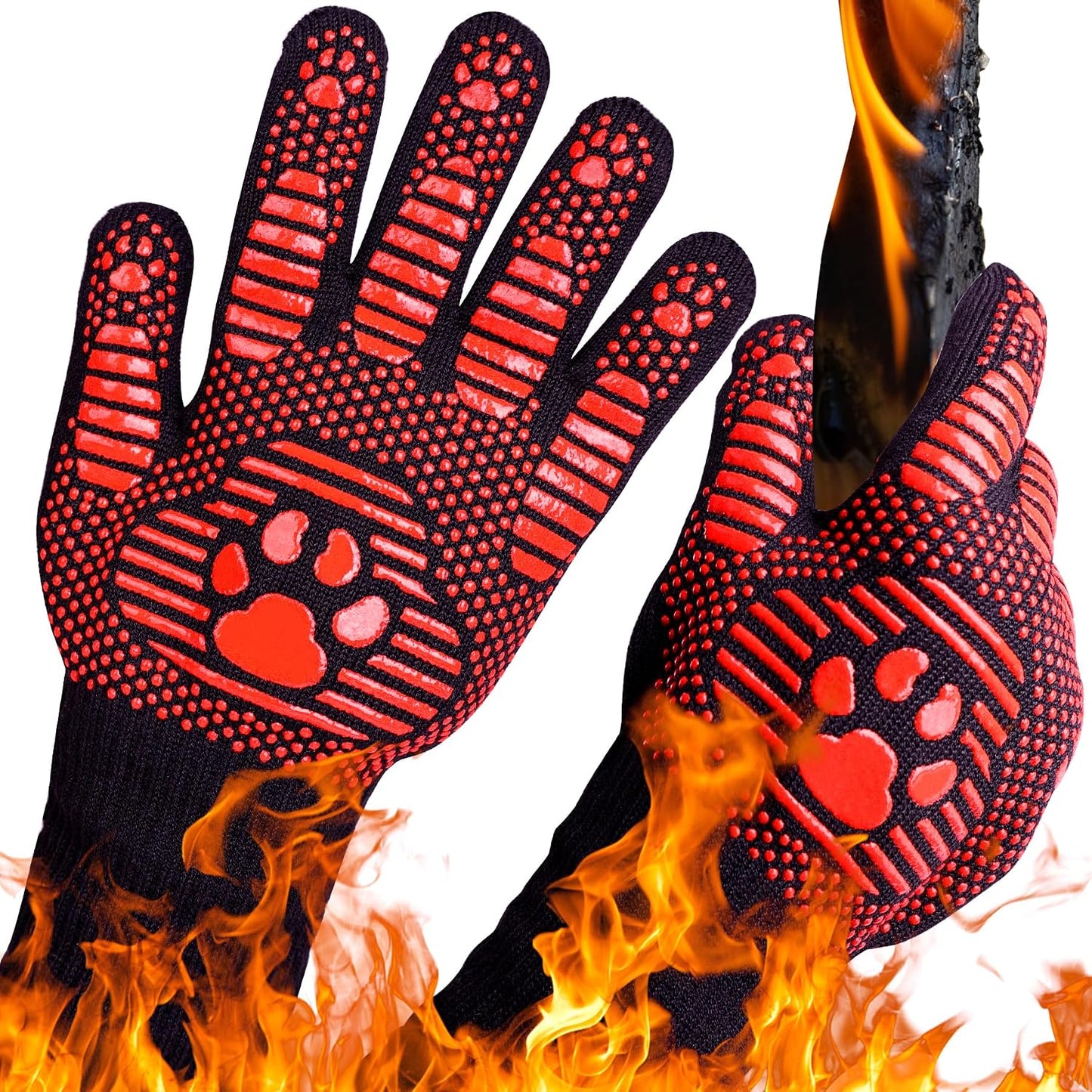Guantes parrilla alargados 14" ignífugos antideslizantes