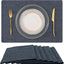 Set 6 Manteles Lino Algodón 13x19pulg Color Carbón