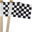 Banderas mano cuadros blanco y negro 5x8pulg pack 12