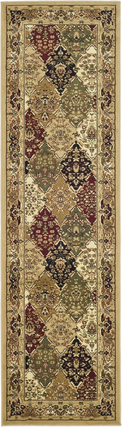Alfombra pasillo 2'3"x6' diseño oriental multicolor beige
