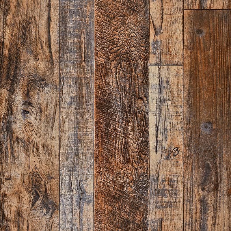 Papel tapiz autoadhesivo madera marrón 23.6x394" gabinete