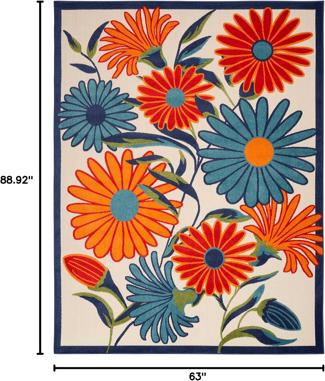 Alfombra multicolor 5x8ft dormitorio sala comedor