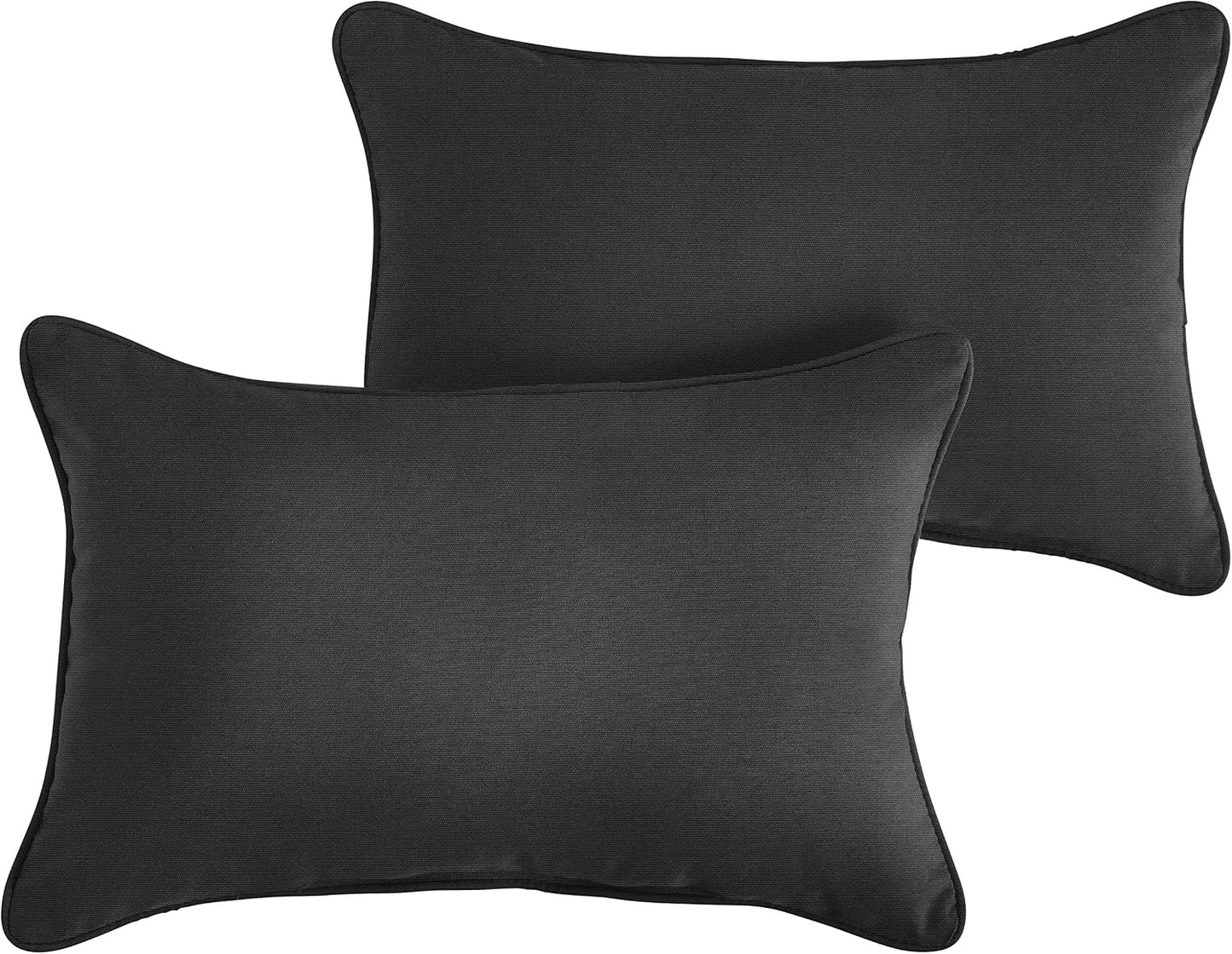 Set almohada lona negra exterior 13x20"