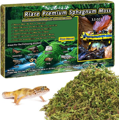 Musgo esfagnum 3.5oz para reptiles terrario sustrato