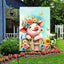 Bandera jardín 12x18pulg doble cara corona floral