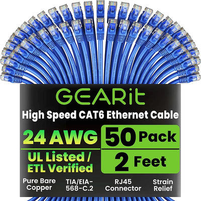 Cable Ethernet Cat 6 sin enganches para computadora azul