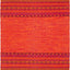 Alfombra decorativa algodón 2'6"x4' naranja y rojo tejido