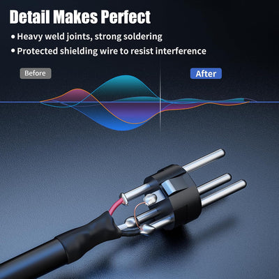 Cable XLR macho a hembra 3 pines negro 22 AWG OFC