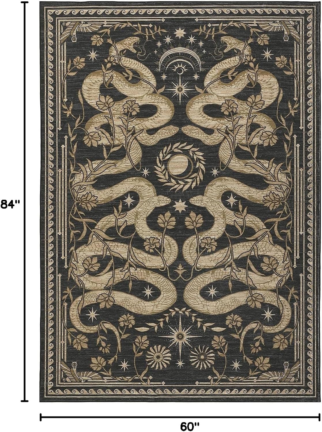 Alfombra de serpiente lavable 5x7pulg para sala dormitorio