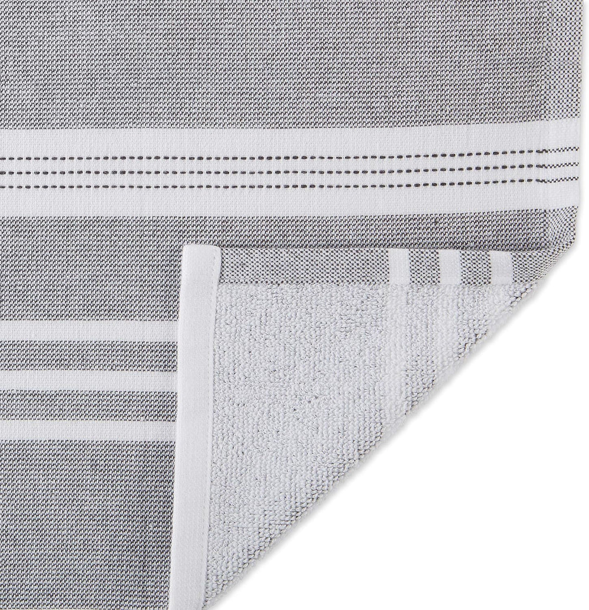 Set 3 Pzas Paños Cocina 18x28pulg Rayas Grises