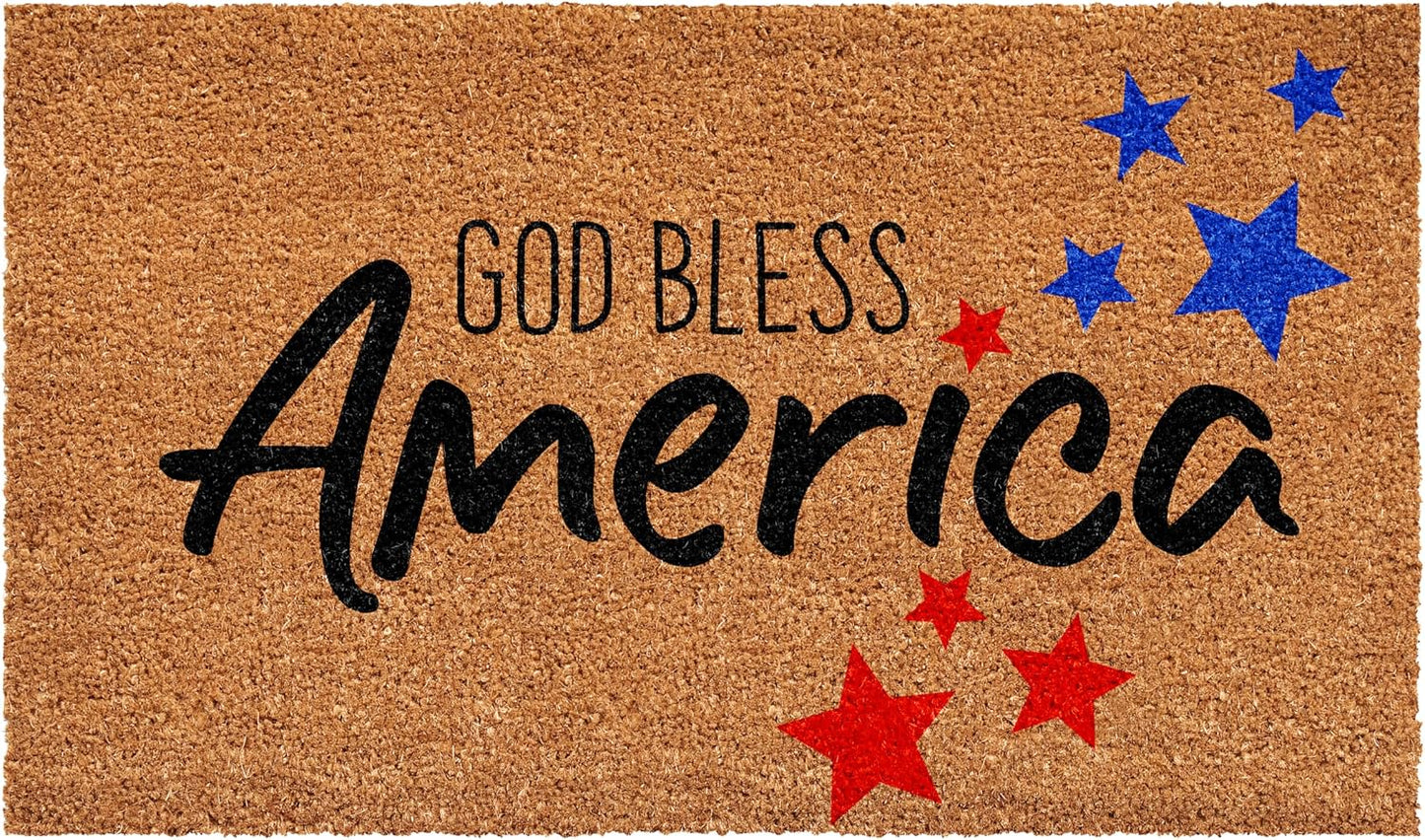 Felpudo God Bless America 17x29"
