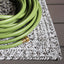 Alfombra exterior trenzada 3ft cuadrada marfil y negro