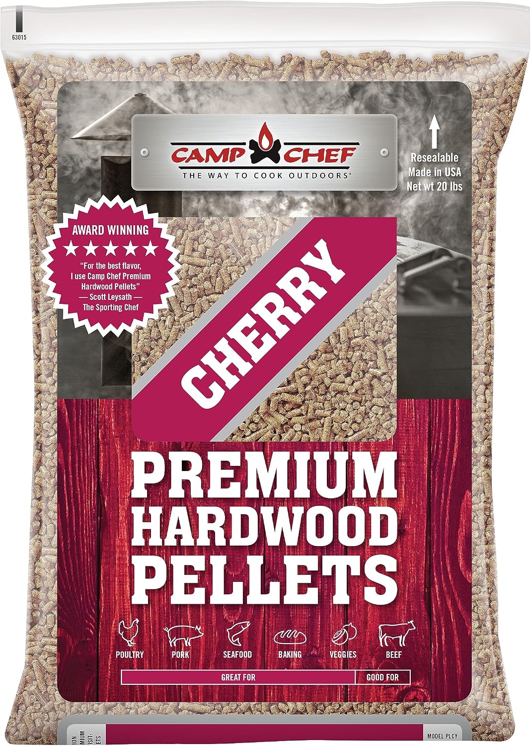 Pellets madera dura cereza para cocinar ahumar 20lb