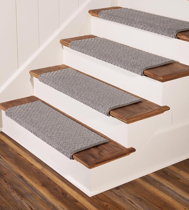 Alfombras antideslizantes escaleras madera 27x9.75pulg set