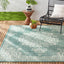 Alfombra geométrica medallón patio 6.6x9.2ft azul/blanco
