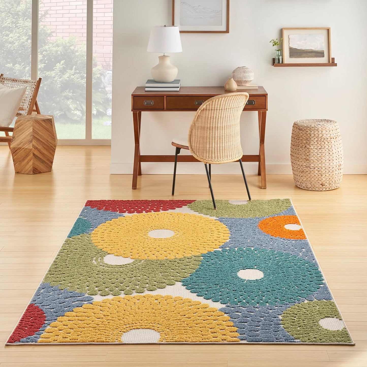 Alfombra multicolor 3x5" dormitorio sala comedor cocina