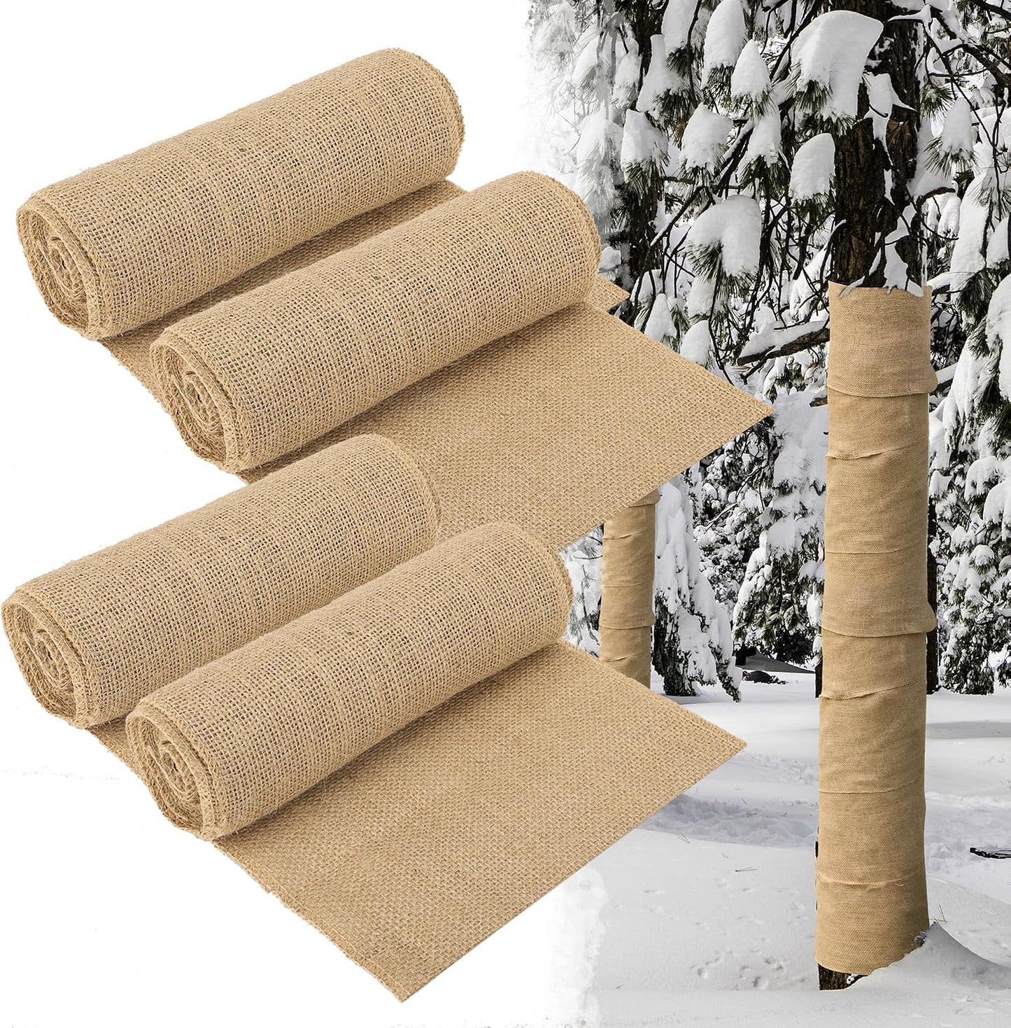 4 Envolturas Arpillera Yute 7.8x9.8ft Protección Árboles