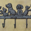 5 Ganchos Llaves Perro Hierro Fundido Negro Antiguo