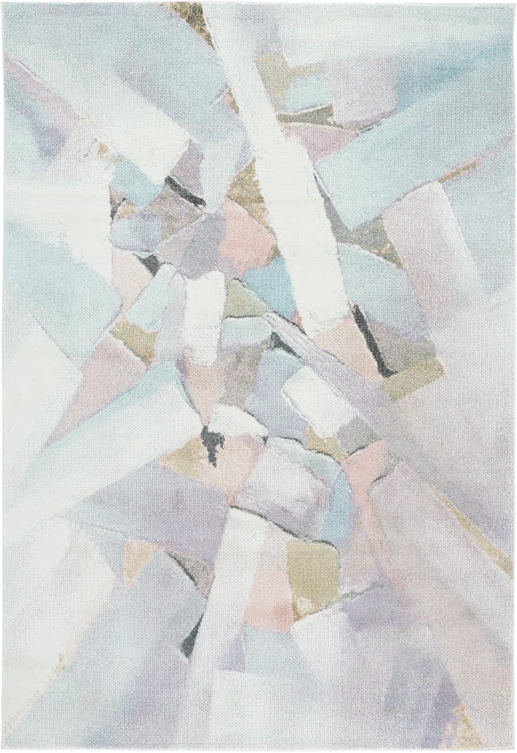 Alfombra 4x6ft patrón abstracto moderno azul y rosa