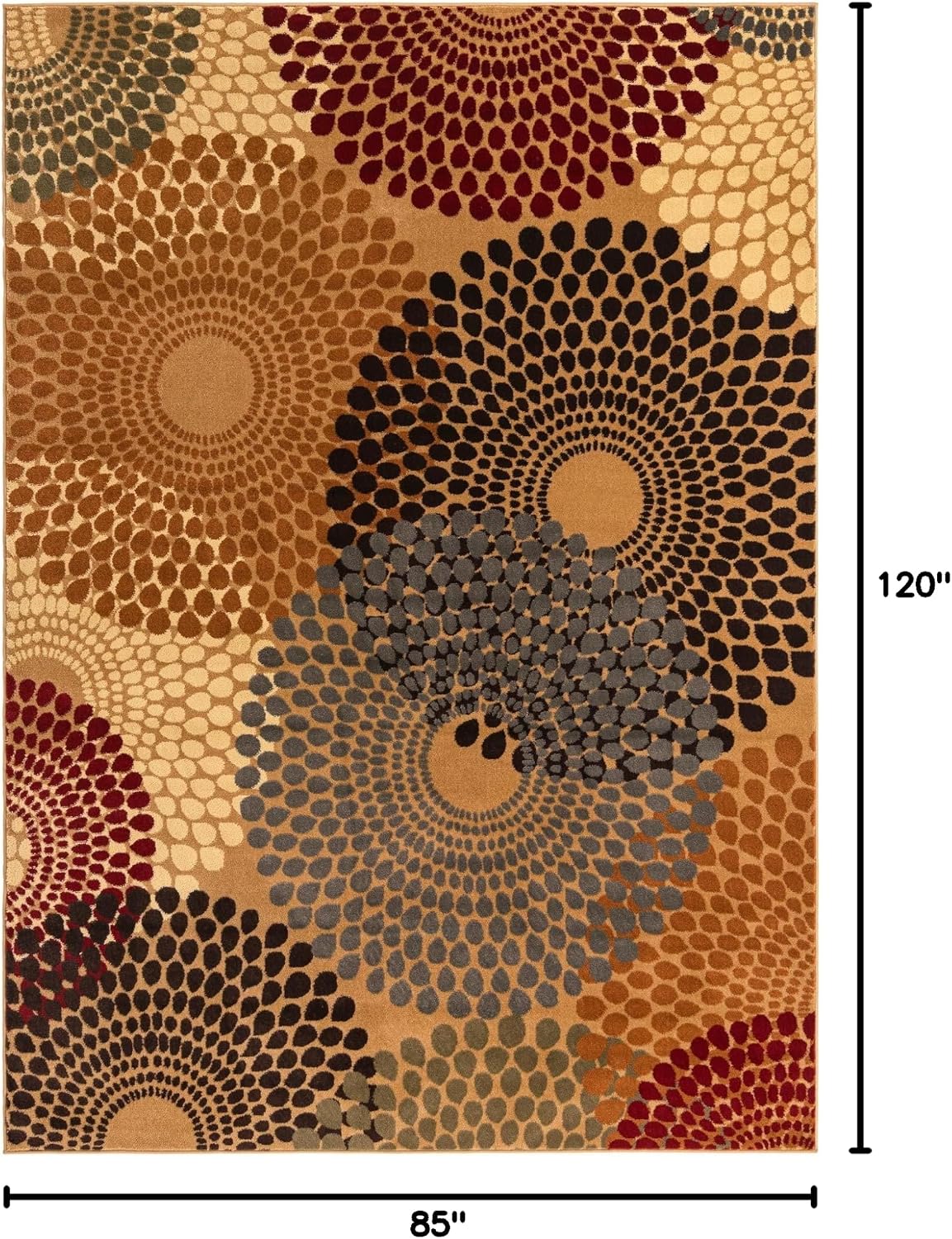 Alfombra área Java 7'1x10' Beige/Negro