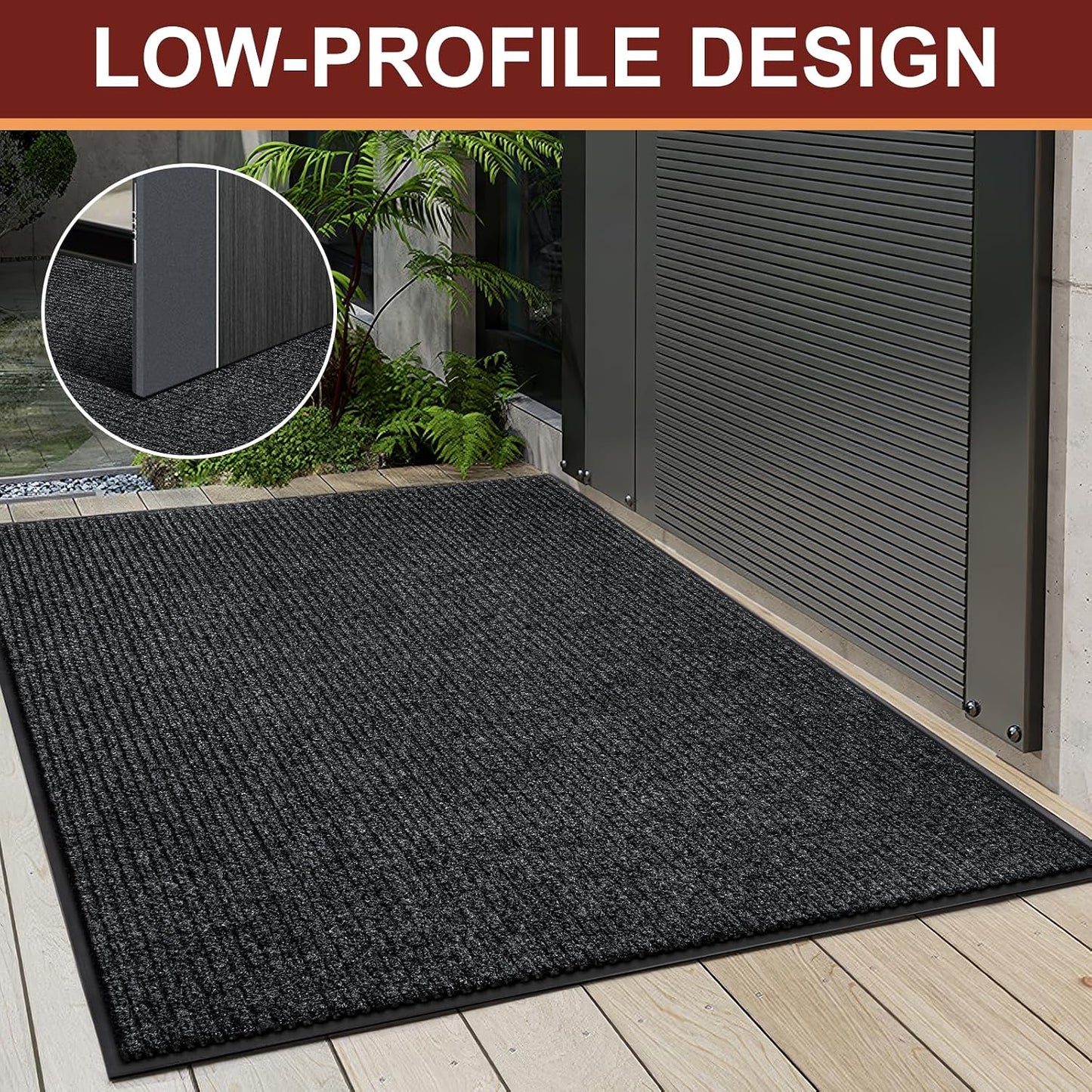Tapete entrada resistente 3x5ft antiderrap lavable