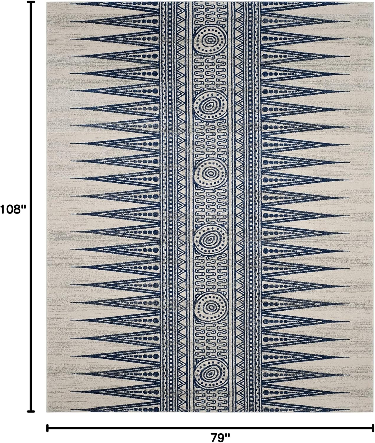 Tapete Bohemio Evk226 Polipropileno Azul