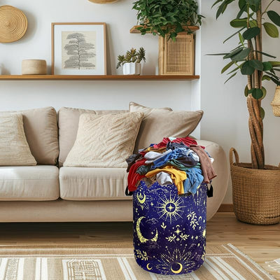Cesta lavandería tela oxford estrellas luna 18.9x16.5pulg