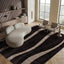 Alfombra 8x12ft 1.2" marrón y beige rayas