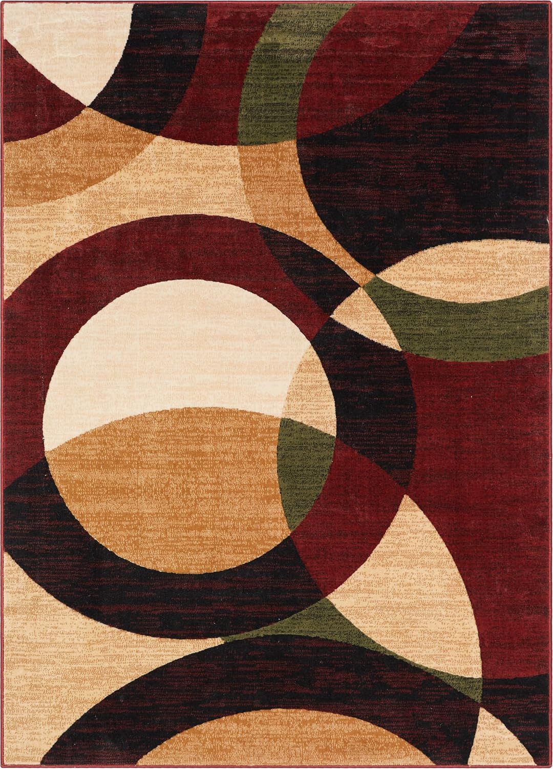 Alfombra área geométrica moderna roja 2x4 suave duradera