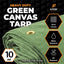 Lona 10oz verde resistente agua ojales latón 8x8"