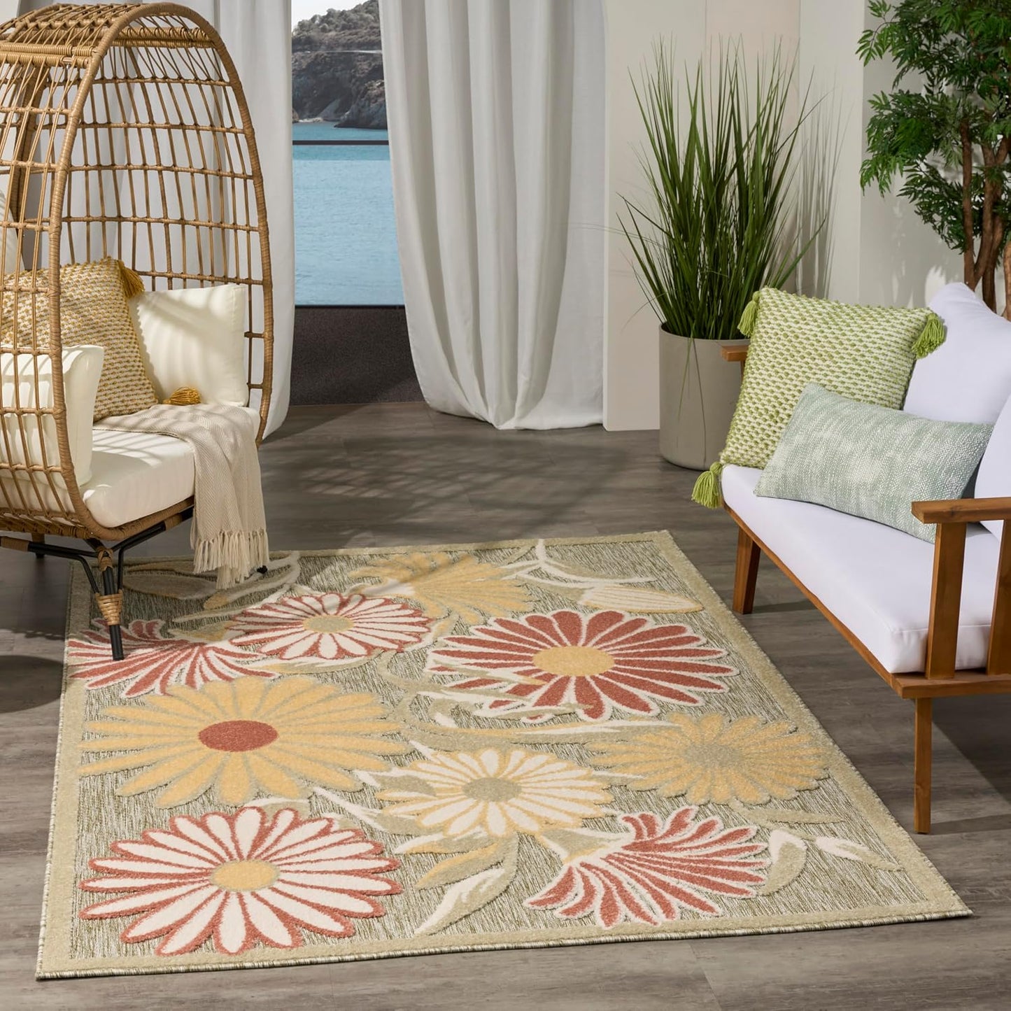 Alfombra dormitorio sala 5x8ft fácil de limpiar