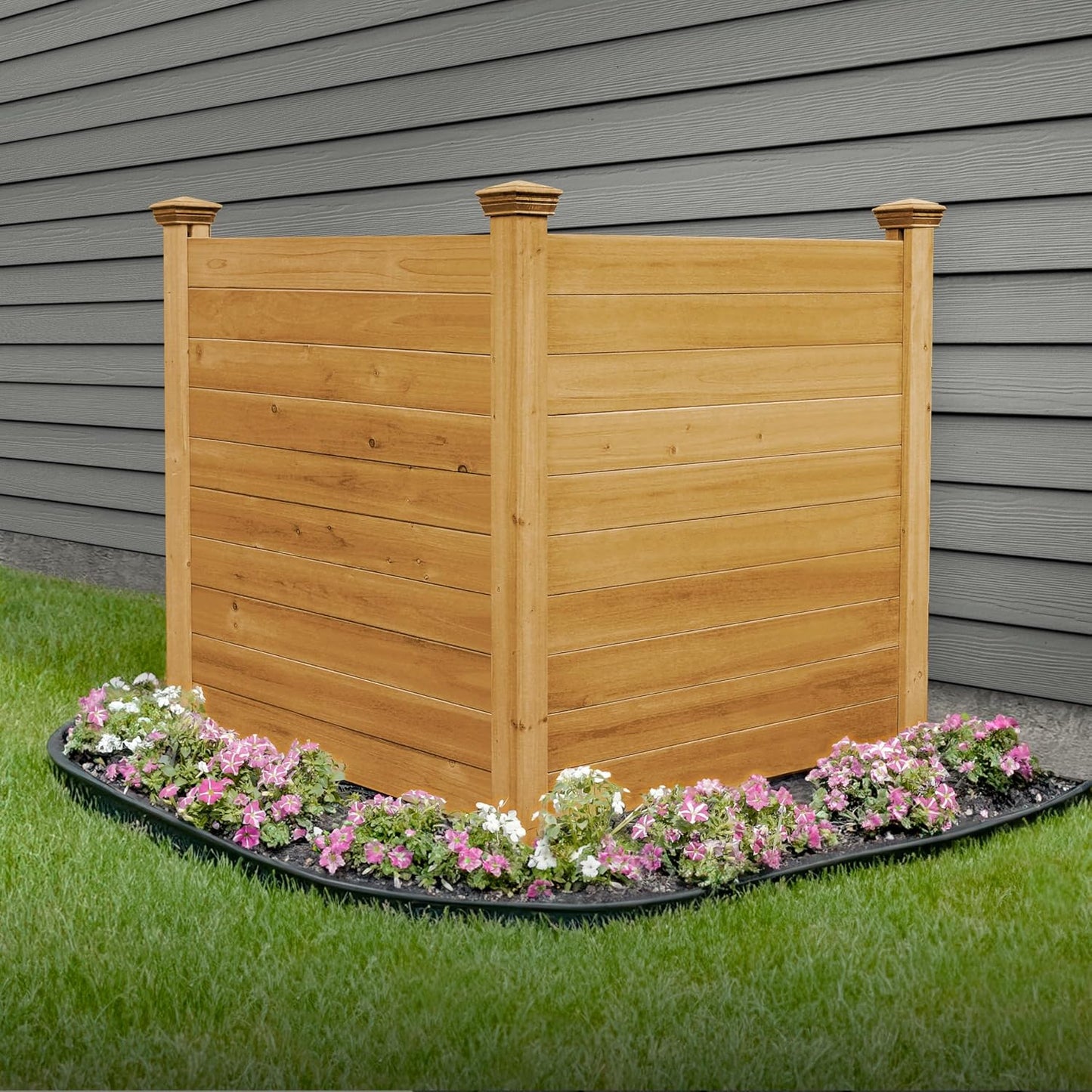Cerca de madera 4x4ft 2 paneles privacidad al aire libre