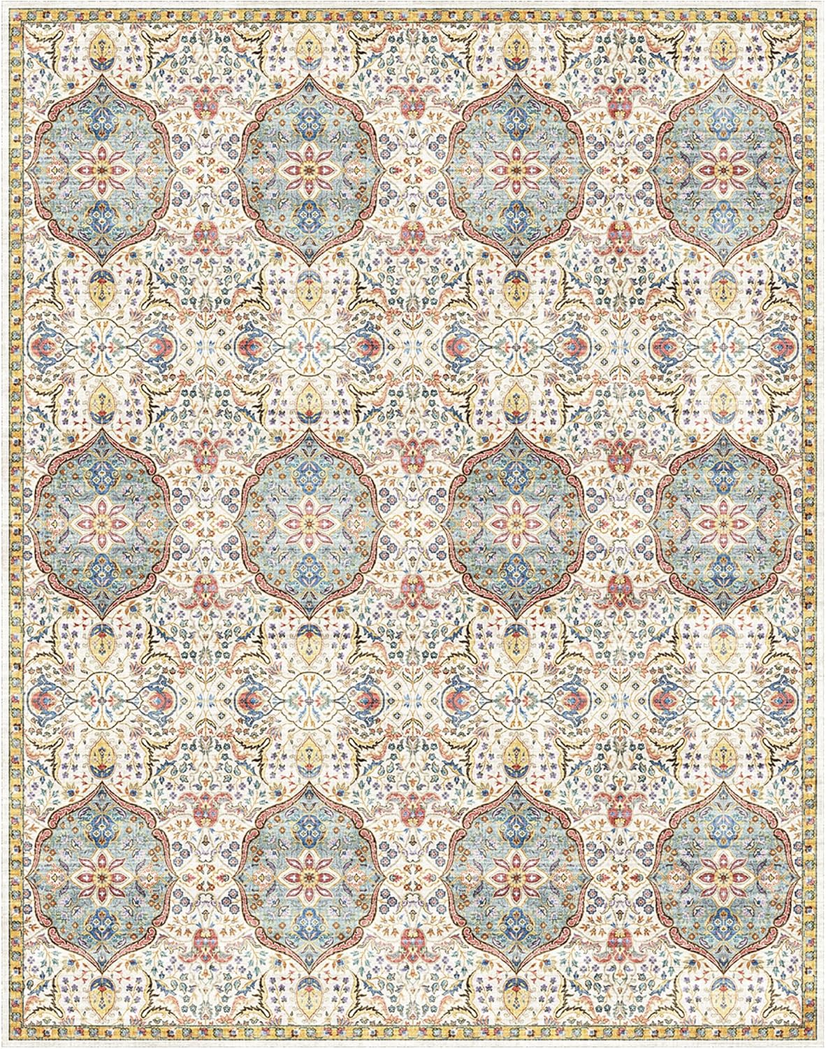 Alfombra bohemia 6x9ft sala dormitorio entrada beige