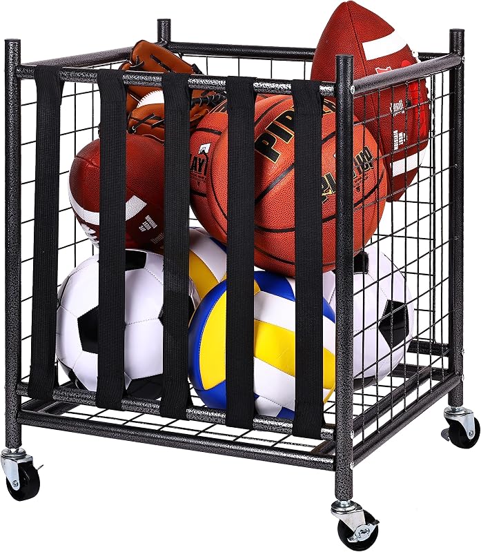 Organiz. garaje con canastas ganchos carrito deportivo