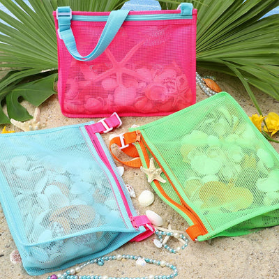 Bolsa de playa grande para conchas y juguetes