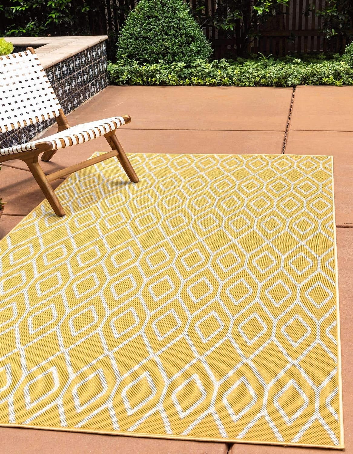 Alfombra rectangular 4x6ft color amarillo marfil