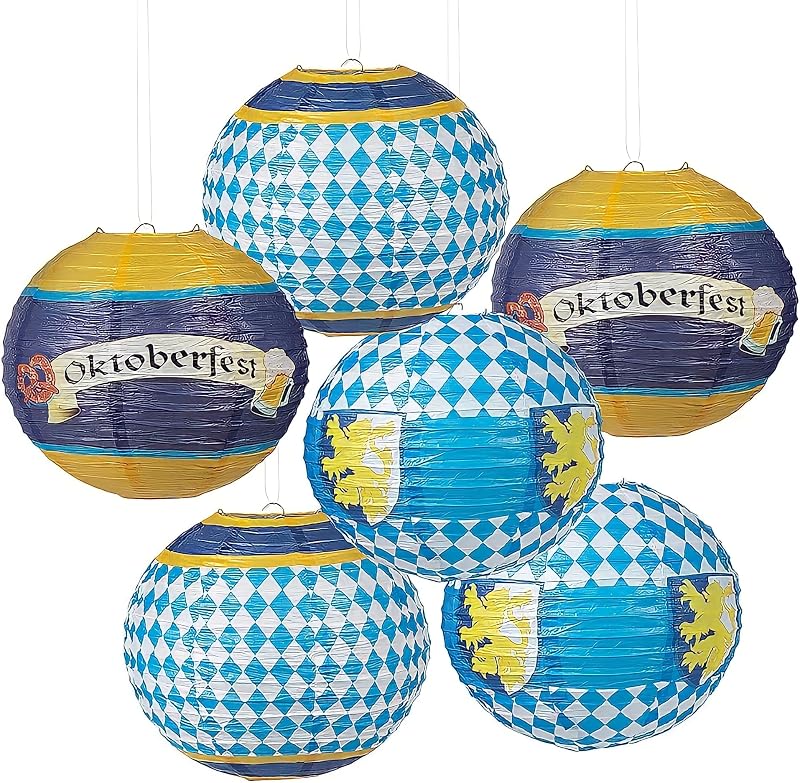 Faroles papel colgantes juego 6 para fiesta Oktoberfest