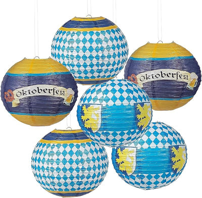 Faroles papel colgantes juego 6 para fiesta Oktoberfest