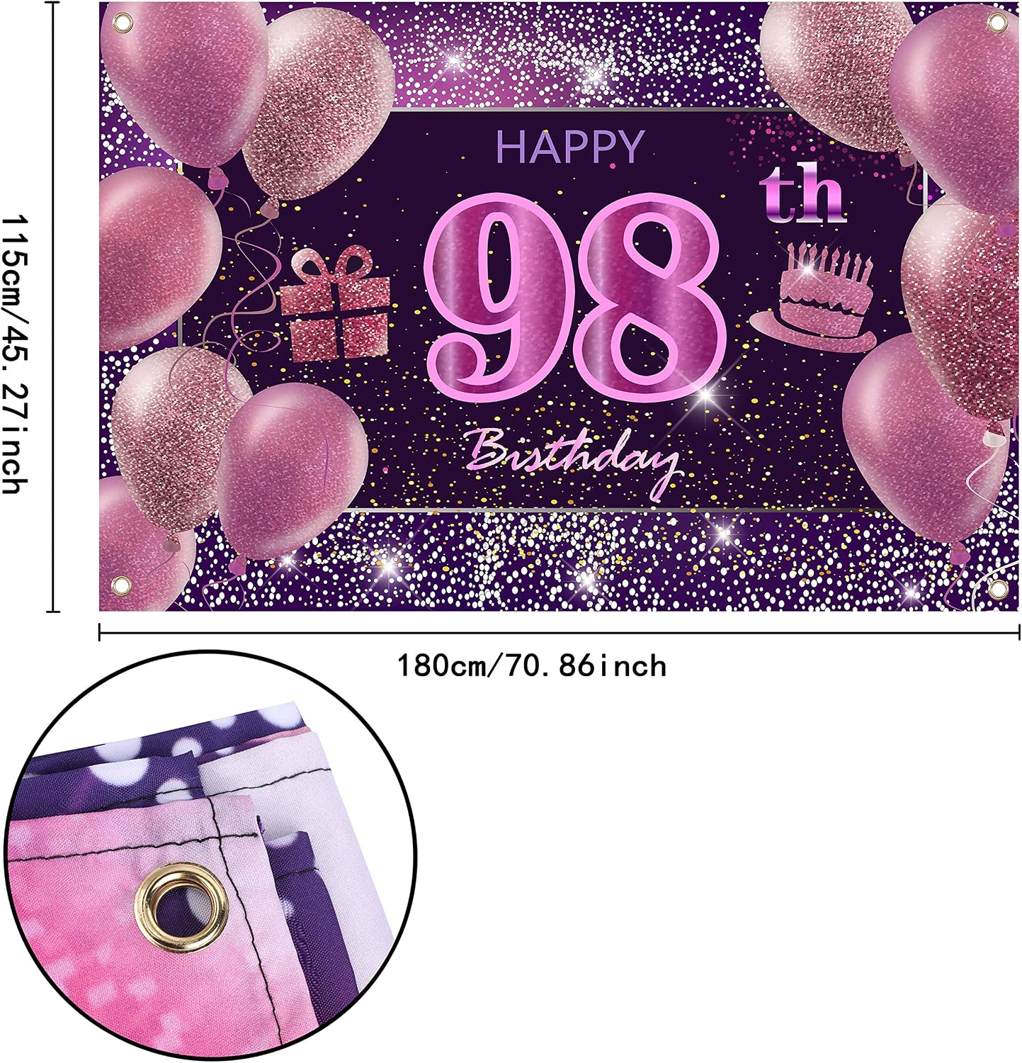 Pancarta rosa feliz cumpleaños decoración fiesta niña mujer