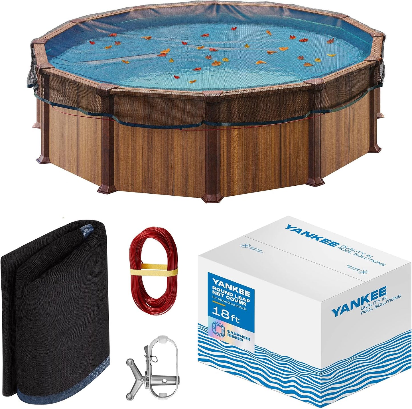 Cubierta red piscina redonda 18" resistente 0.15"