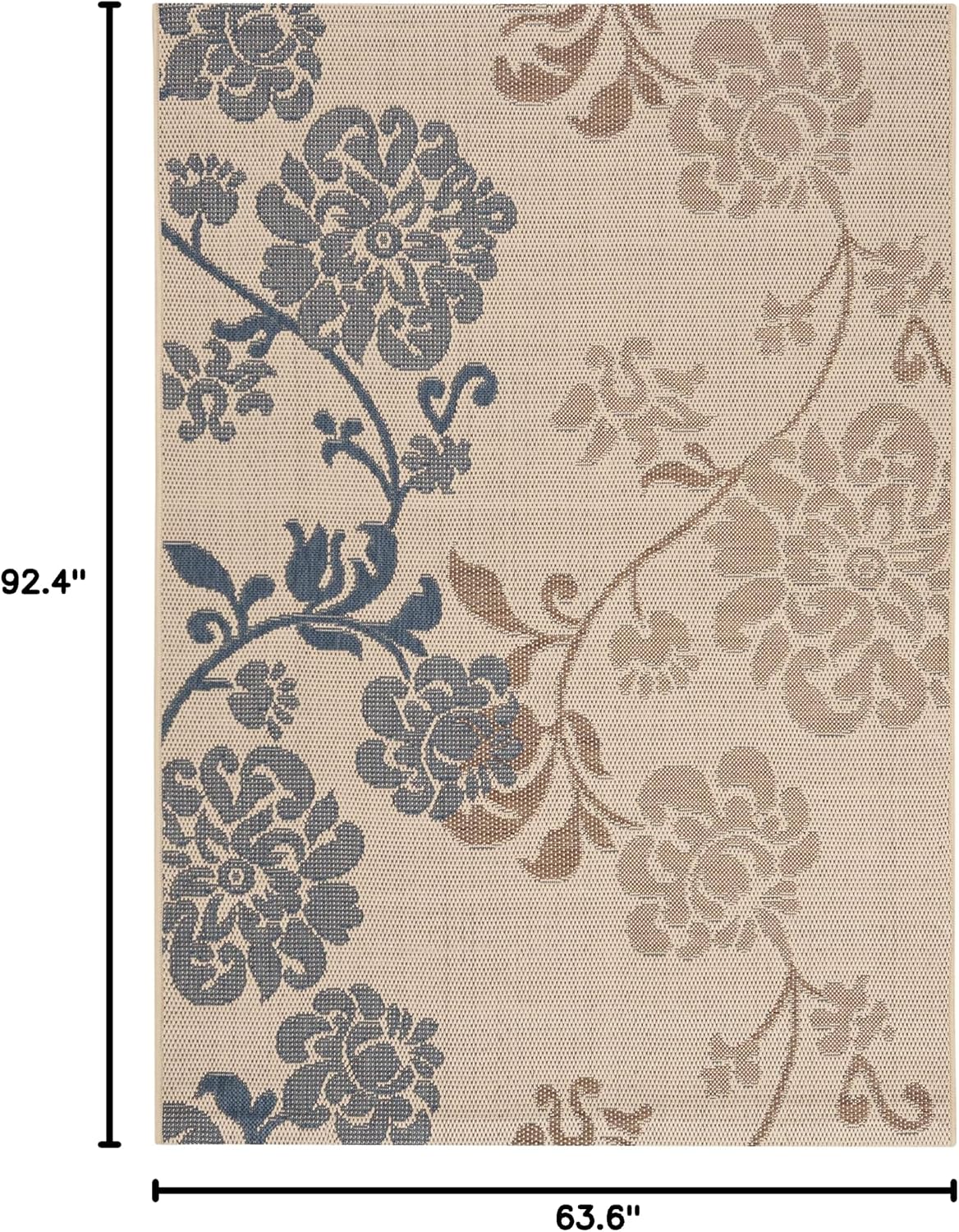 Alfombra baño exterior 5'3x7'7" natural brown/blue