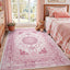 Alfombra 5x7" rosa brillante antiderrap para dormitorio