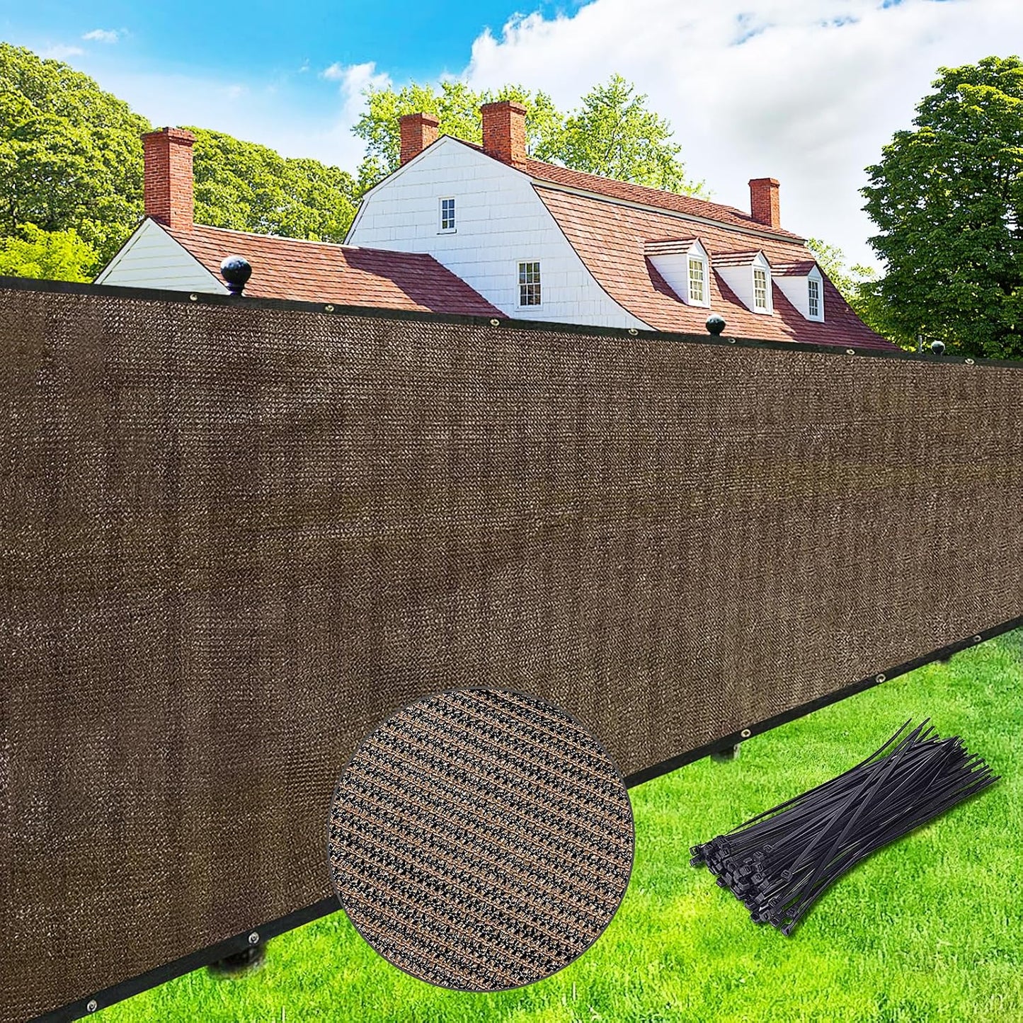 Malla privacidad valla 6x50ft color moca resistente