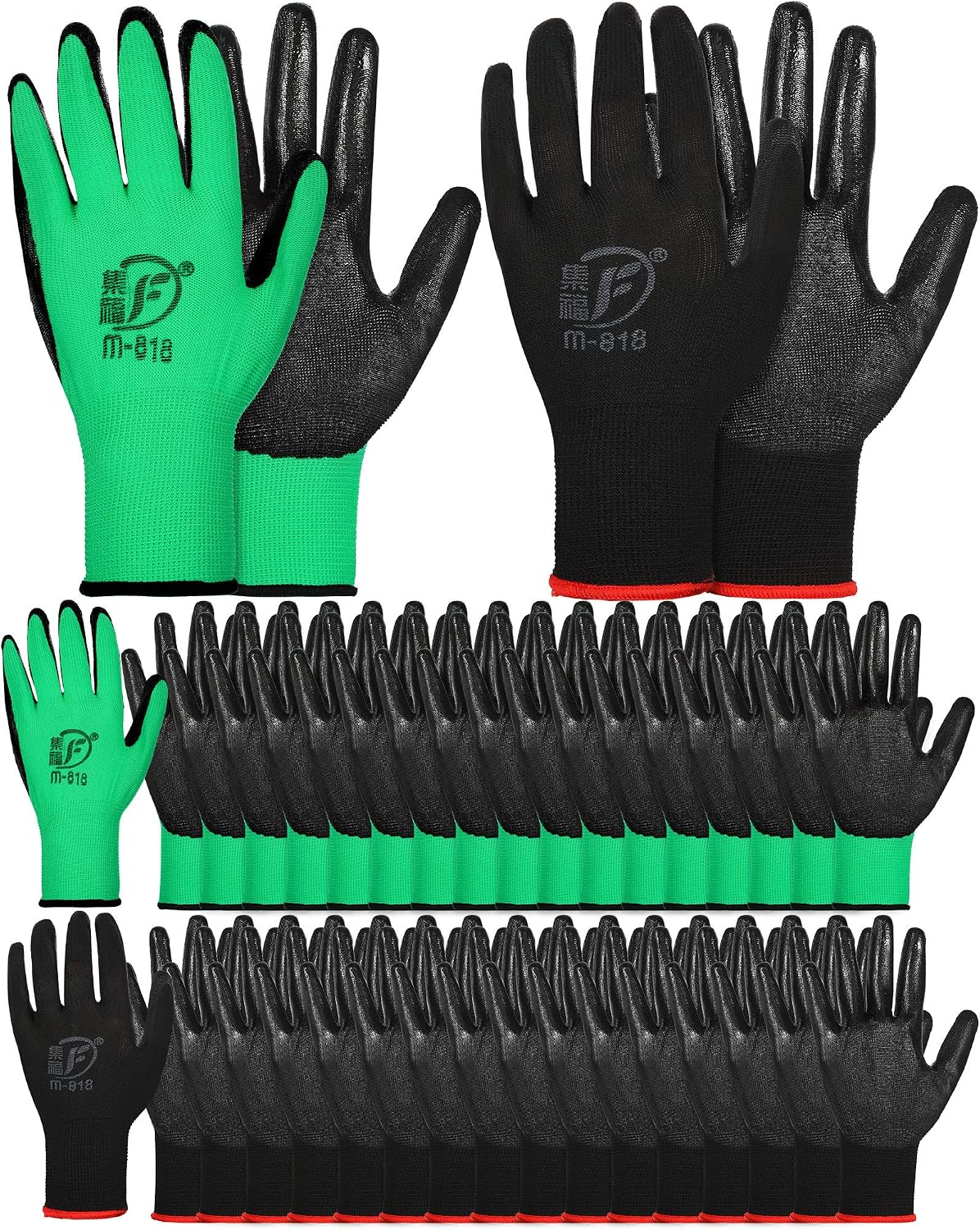 36 Pzas Guantes Jardinería Transpirables con Goma