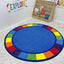 Alfombra circular para aula infantil 6ft colorida