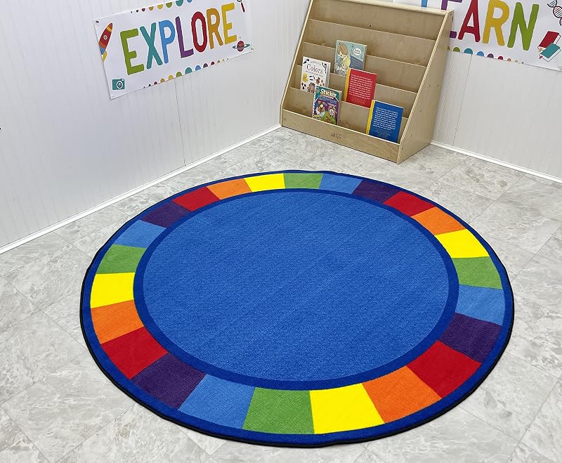 Alfombra circular para aula infantil 6ft colorida